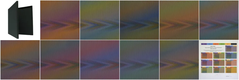 リトグラフ Cruz-Diez - Inducción cromática a doble frecuencia, Kamarata