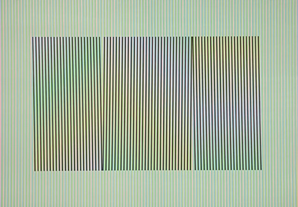 リトグラフ Cruz-Diez - Mod. 3 Inducción Cromática a doble frecuencia Toledo