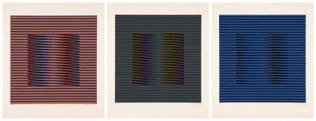 シルクスクリーン Cruz-Diez - ORANGE, VERTE y BLEU