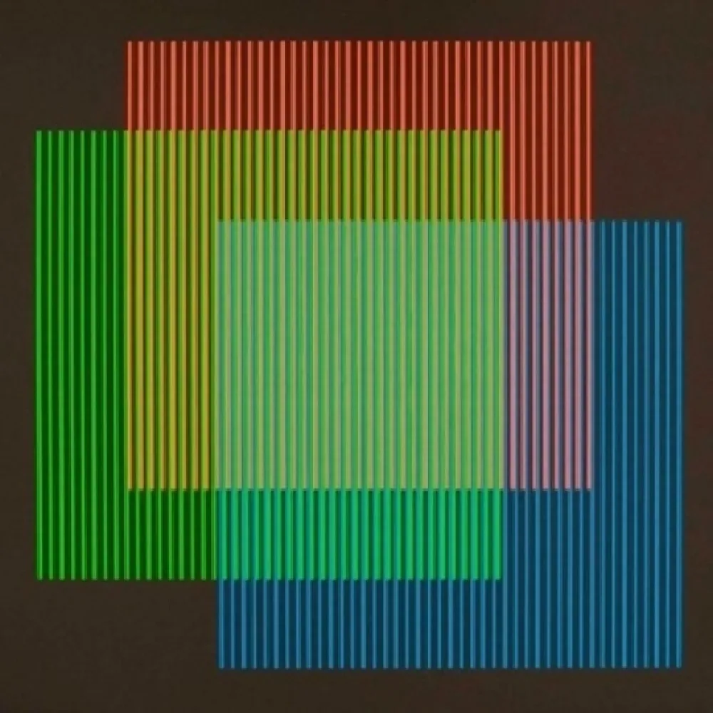 リトグラフ Cruz-Diez - Serie Semana - Lunes