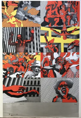 リトグラフ Cueco - Grèves et manifestations