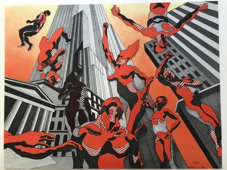 リトグラフ Cueco - La rue