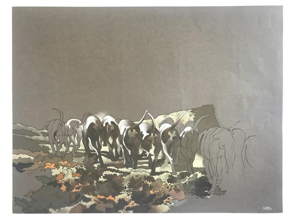 リトグラフ Cueco - Meute de chiens II