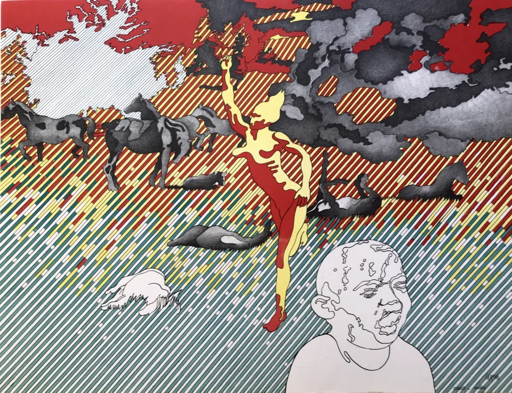 リトグラフ Cueco - Nuées