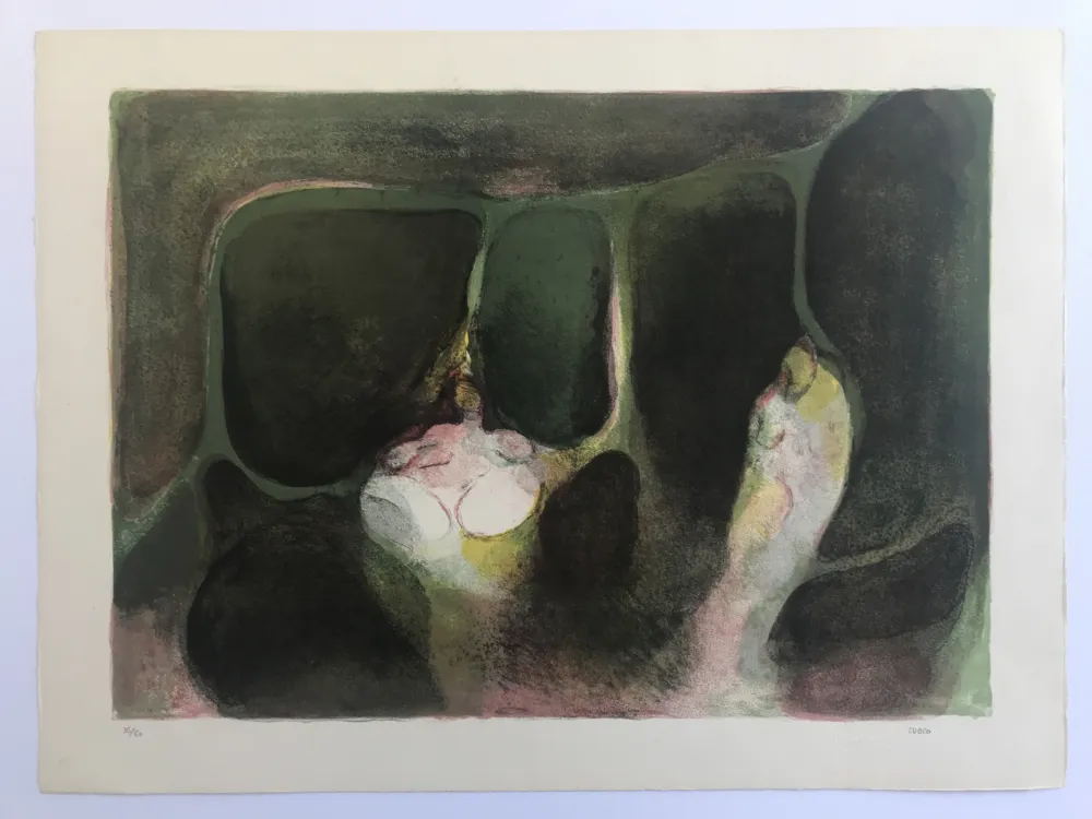 リトグラフ Cueco - Sans titre (deux baigneuses)