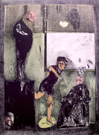 リトグラフ Cuevas - El espejo