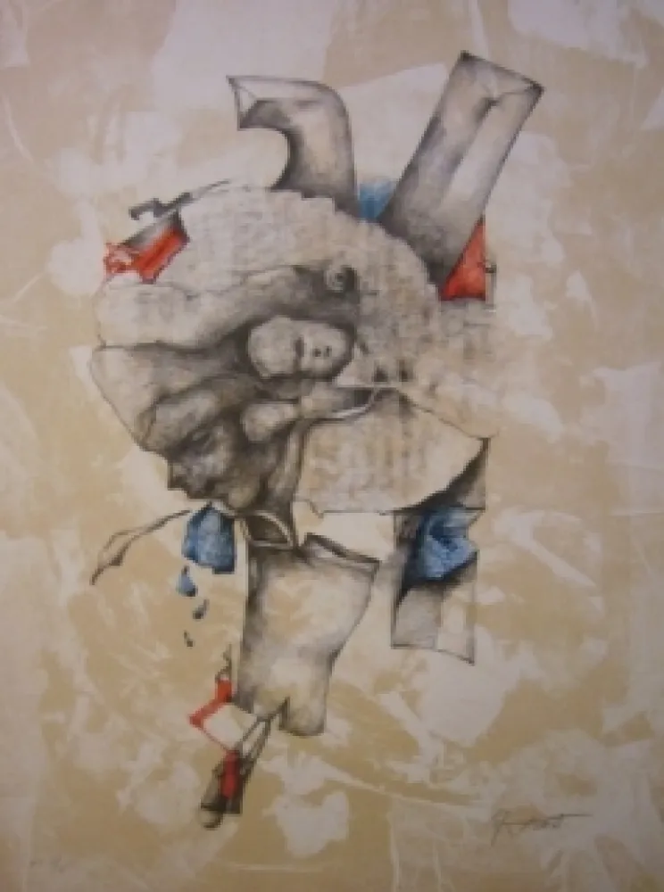 リトグラフ Cuixart - Sans titre