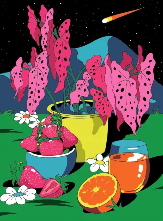 リトグラフ Dabs - Memories from The Garden Party