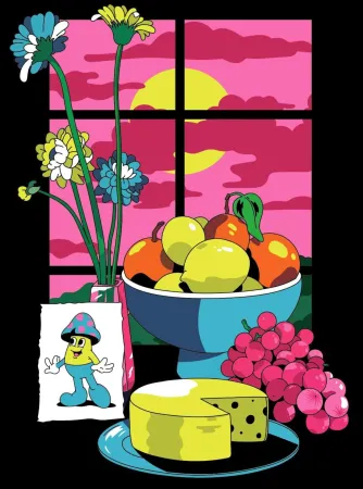 リトグラフ Dabs - Moonlit Window