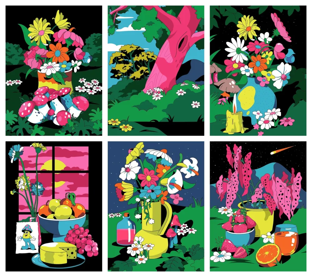 リトグラフ Dabs - Untitled (Set of 6)