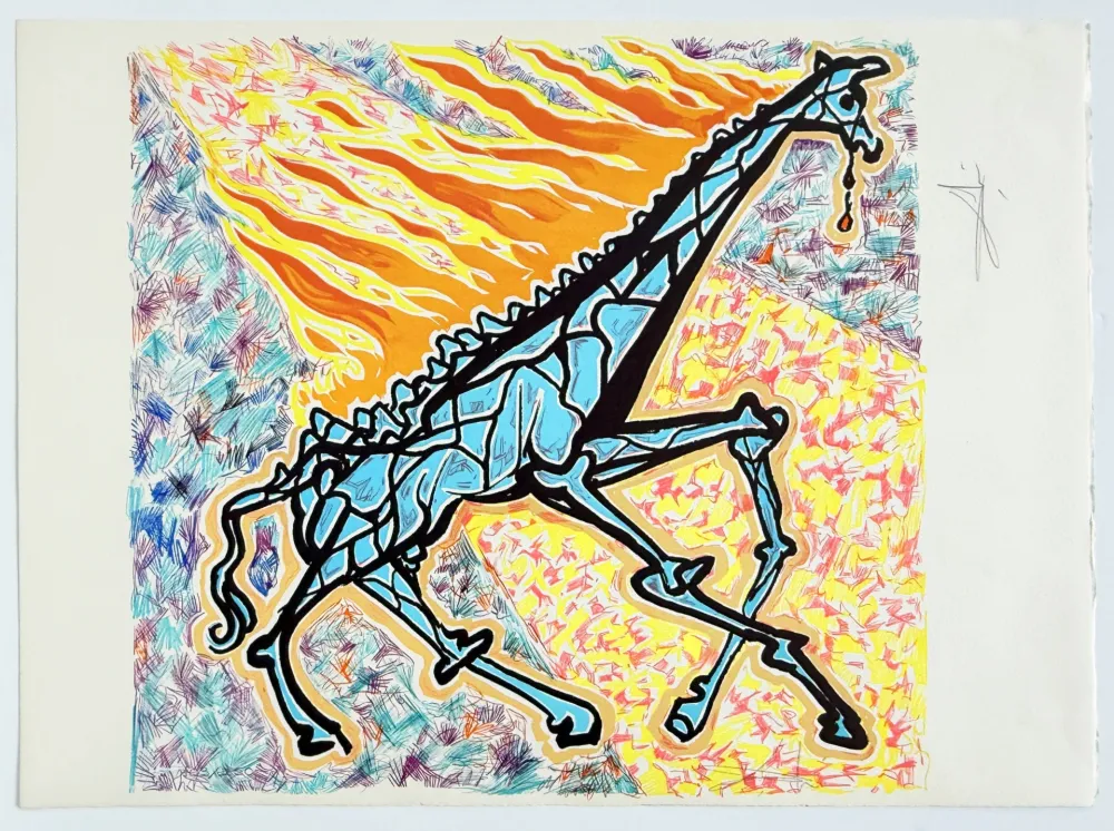 リトグラフ Dali - Burning Giraffe