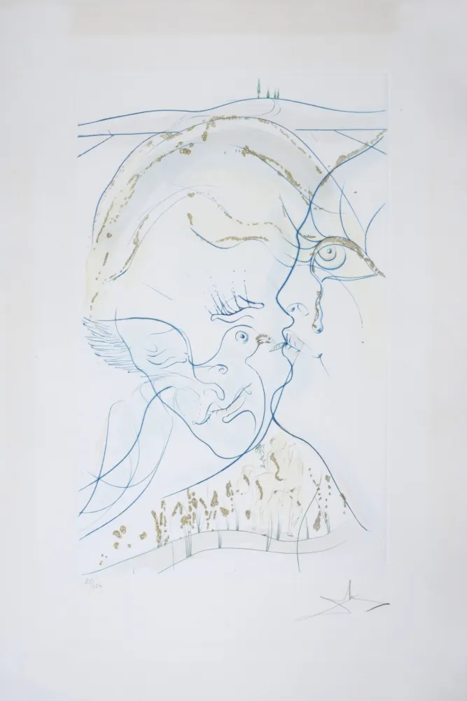 彫版 Dali - Cantique des Cantiques : Les Yeux de colombe de la Mariée, 1971 - Hand-signed