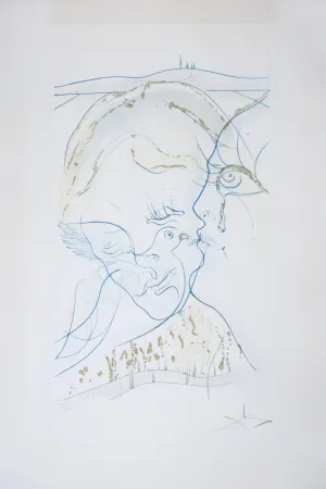 彫版 Dali - Cantique des Cantiques : Les Yeux de colombe de la Mariée, 1971 - Hand-signed