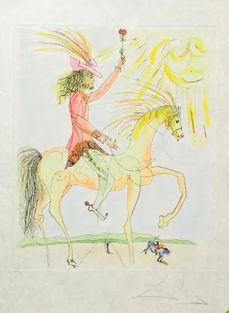 エッチング Dali - Chevalier a la rose