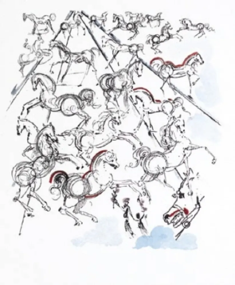 彫版 Dali - Chevaux bleus