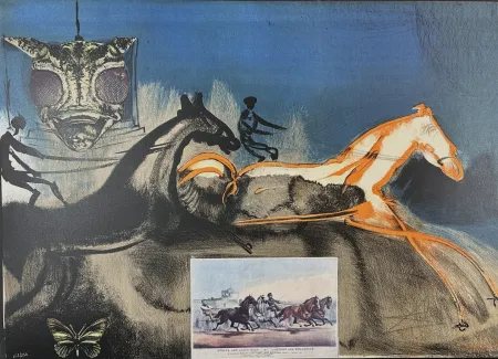 リトグラフ Dali - Currier & Ives American Trotting Horses No 2
