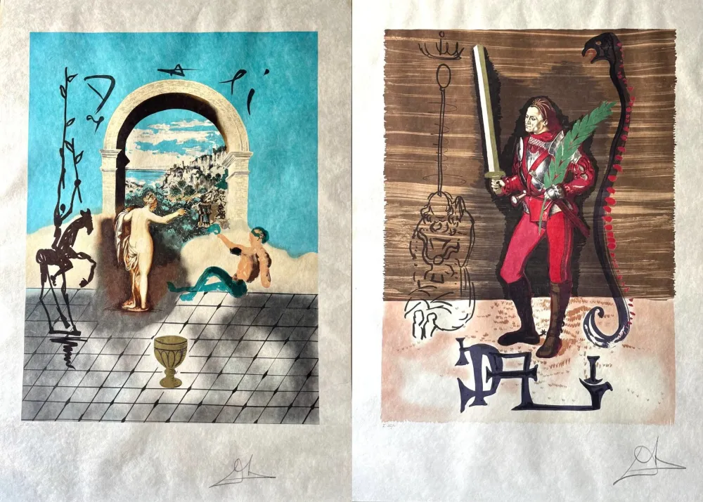 リトグラフ Dali - Dalí Discovers America, Complete Set of 2