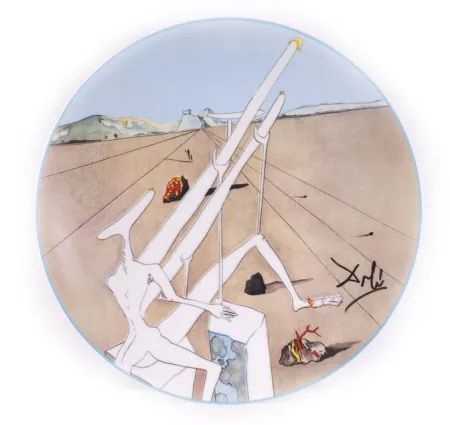 セラミック Dali - Dali Martien muni d'un double microscope Holo-électrique (La Conquête du Cosmos)