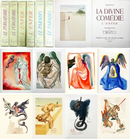 挿絵入り本 Dali - Dante : LA DIVINE COMÉDIE. 6 volumes. 100 planches couleurs dont 33 signées (1959-1963).