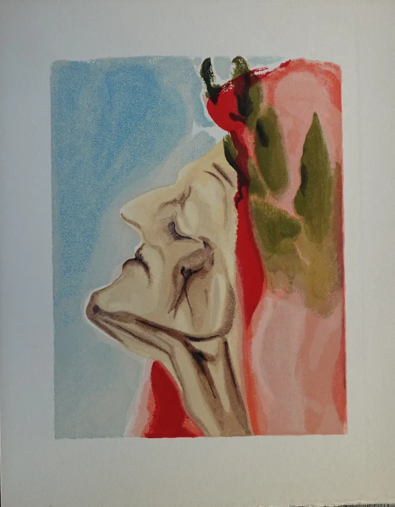 木版 Dali - Divine Comédie, Paradis 7, Le doute de Dante