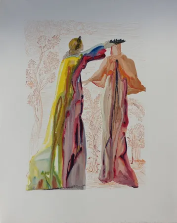 木版 Dali - Divine Comédie, Purgatoire 27, Derniers mots de Virgile