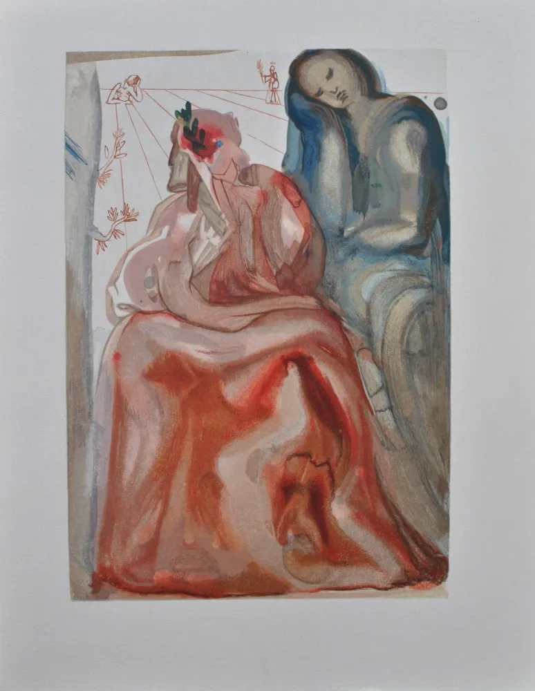 木版 Dali - Divine Comédie, Purgatoire 31, La confession de Dante