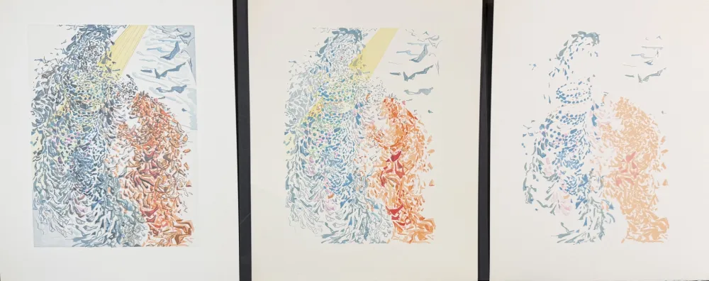 木版 Dali - Divine Comedy Heaven Canto 14 Decomposition (3 Pieces)