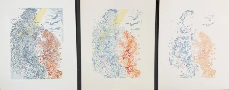 木版 Dali - Divine Comedy Heaven Canto 14 Decomposition (3 Pieces)