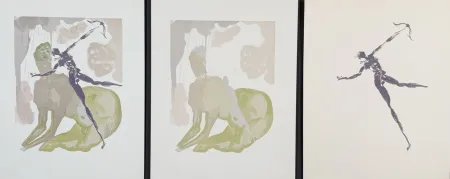 木版 Dali - Divine Comedy Hell Canto 12 Decomposition (3 Pieces)