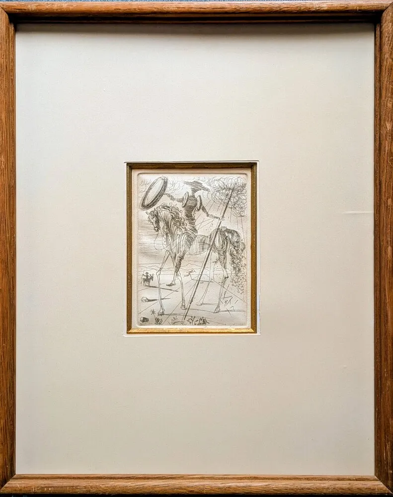 彫版 Dali - Don Quixote and Sancho Panza - Original platesigned engraving, 1964