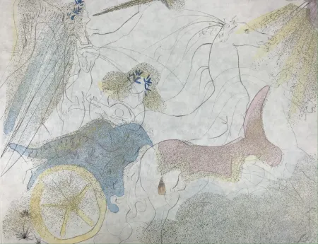 エッチングと　アクチアント Dali - Euterpe ( from ''Le Muses'' portfolio )