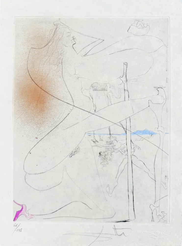 彫版 Dali - Femme à le béquille