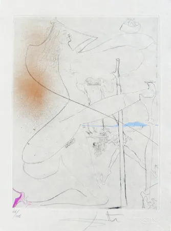 彫版 Dali - Femme à le béquille