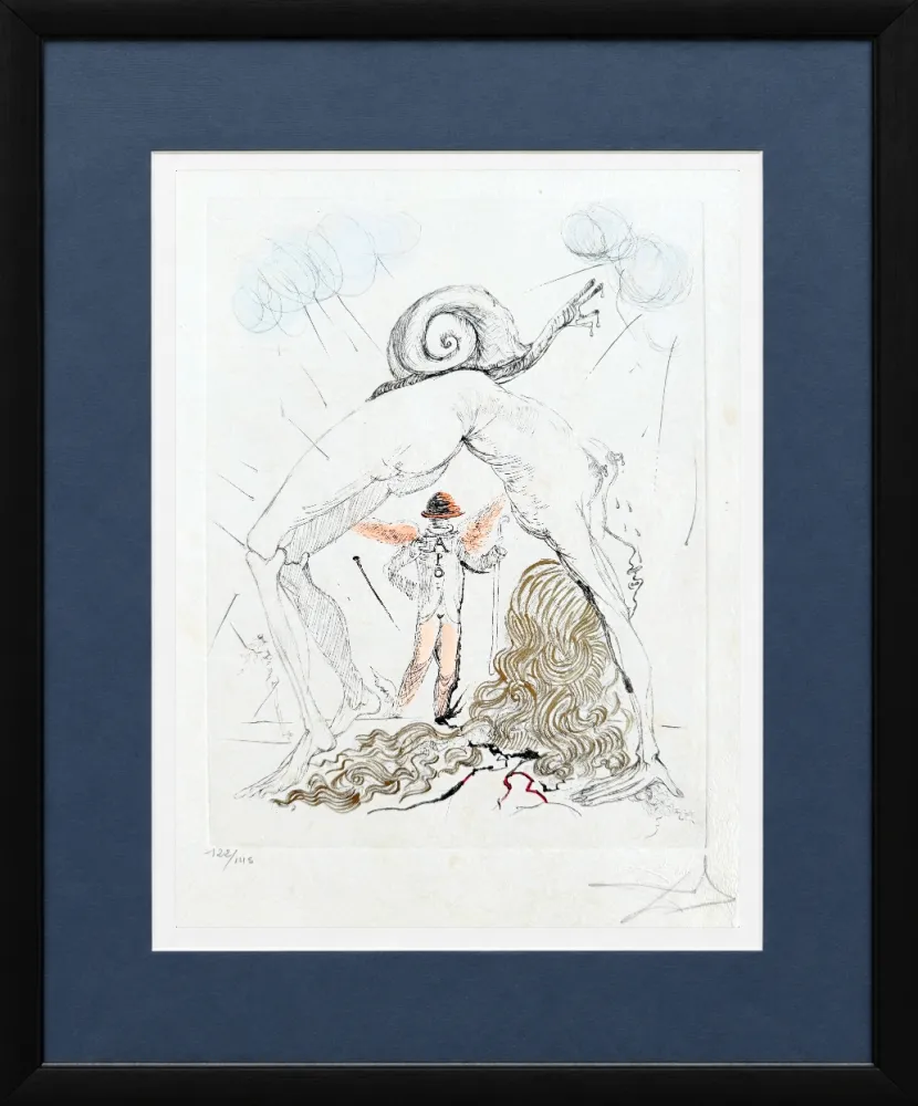 エッチング Dali - Femme à l’escargot (Woman with Snail)