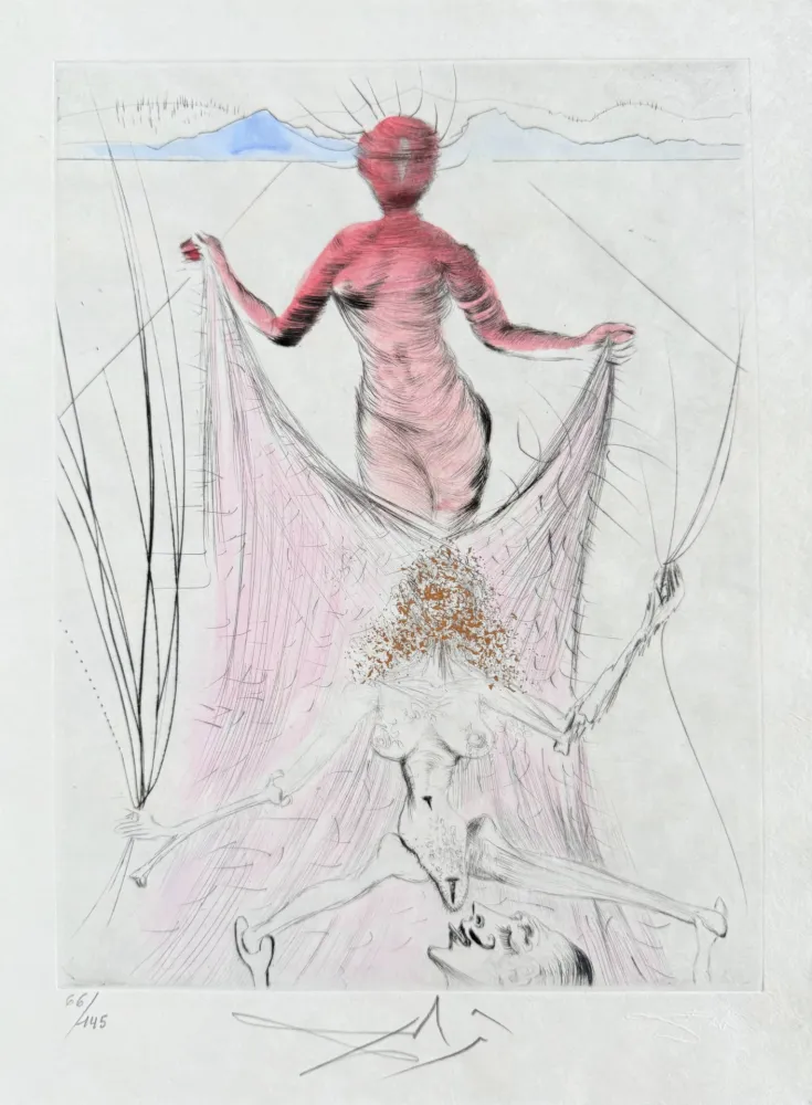彫版 Dali - Femme tenant le voile
