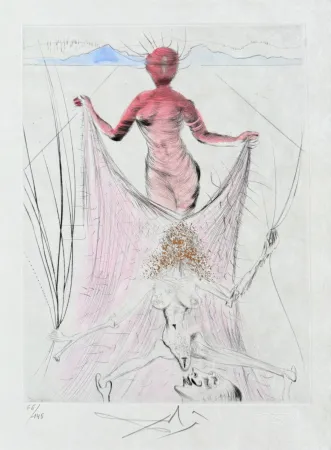彫版 Dali - Femme tenant le voile
