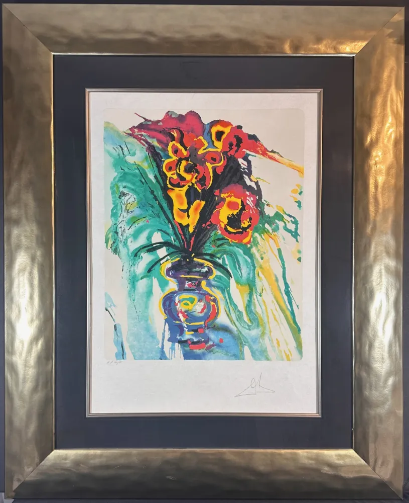 リトグラフ Dali - Fleurs Surréaliste Gala Bouquet