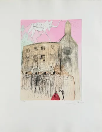 エッチング Dali - Gala's Castle