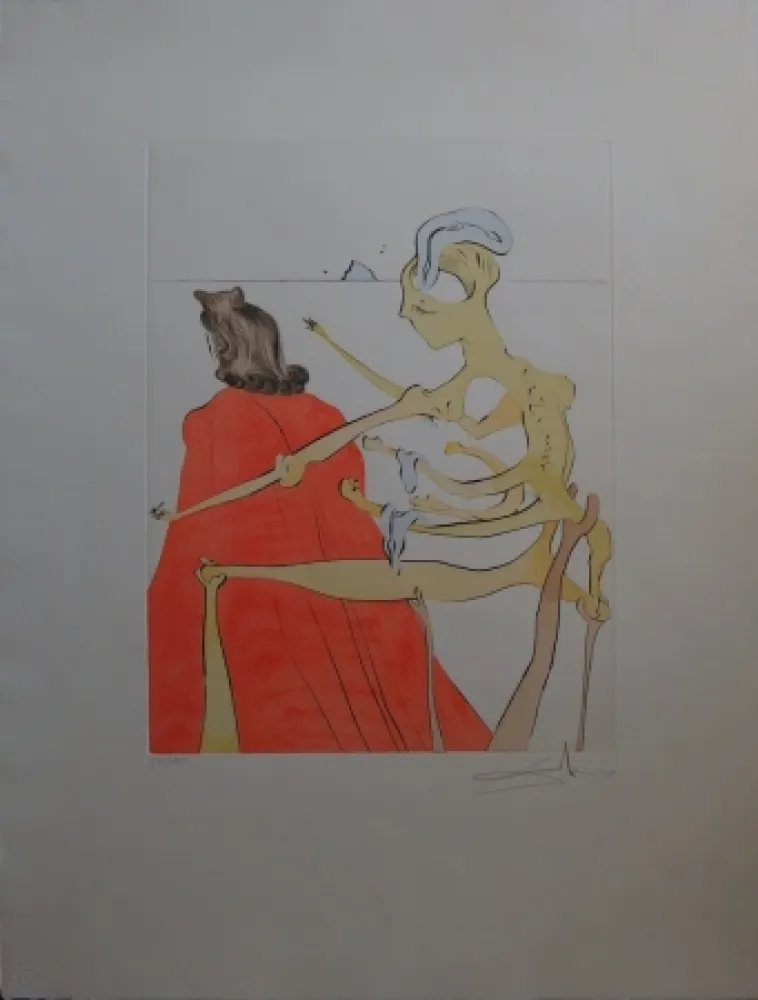 エッチング Dali - Gala's godly back (After 50 years of surrealism)