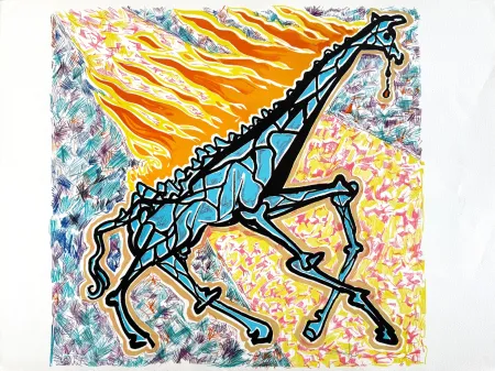 リトグラフ Dali - Giraffa che brucia (Burning Giraffe)