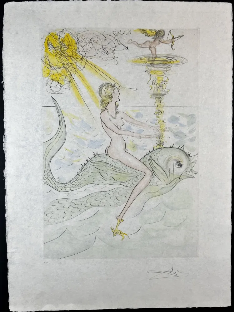 彫版 Dali - Hommage a Albrecht Durer Sirene au Dauphin