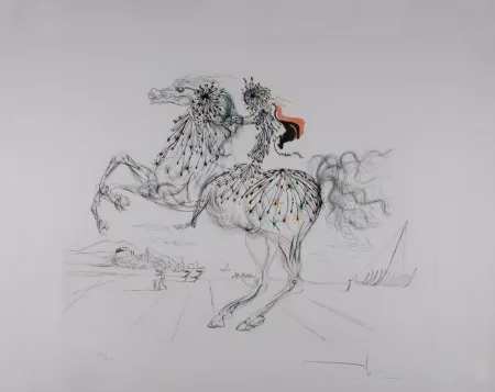 エッチングと　アクチアント Dali - La Chevauchée, circa 1970