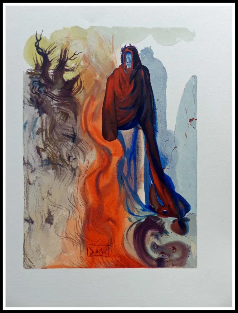 木版 Dali - LA DIVINE COMEDIE - Apparition de Dante