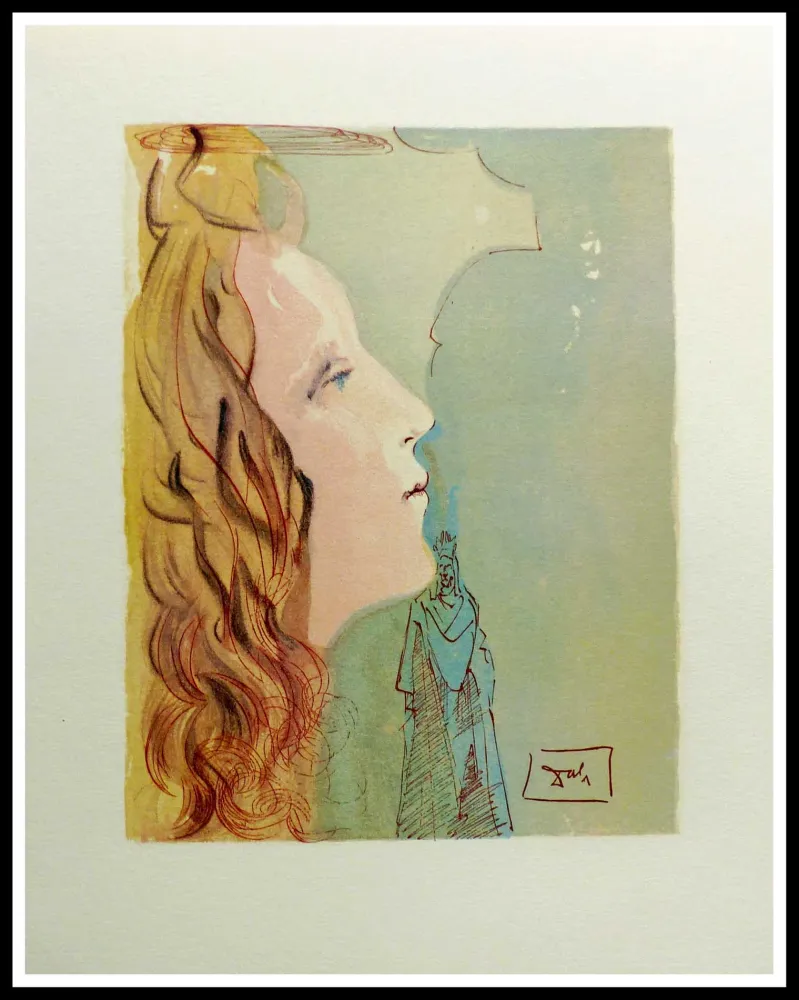 木版 Dali - LA DIVINE COMEDIE - Béatrice