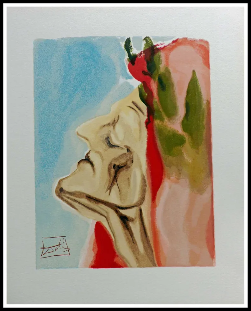 木版 Dali - LA DIVINE COMEDIE - Le nouveau de doute de Dante