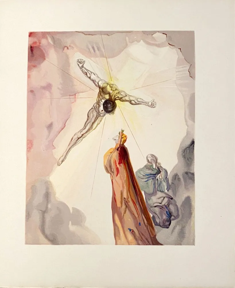 木版 Dali - La Divine Comédie - Paradis 14 - L'apparition du Christ