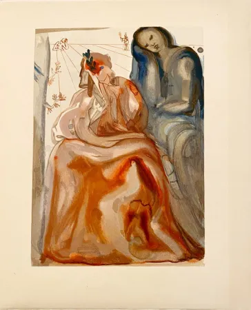 木版 Dali - La Divine Comédie - Purgatoire 31 - La confession de Dante