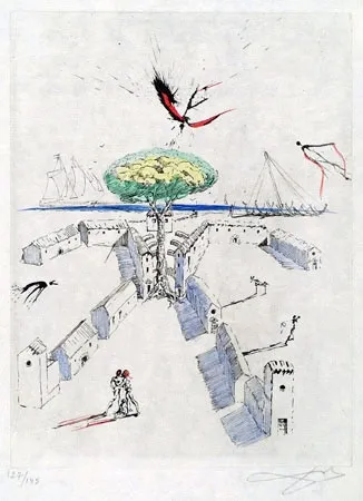 彫版 Dali - La Plage de Sete (The BEach at Sete)