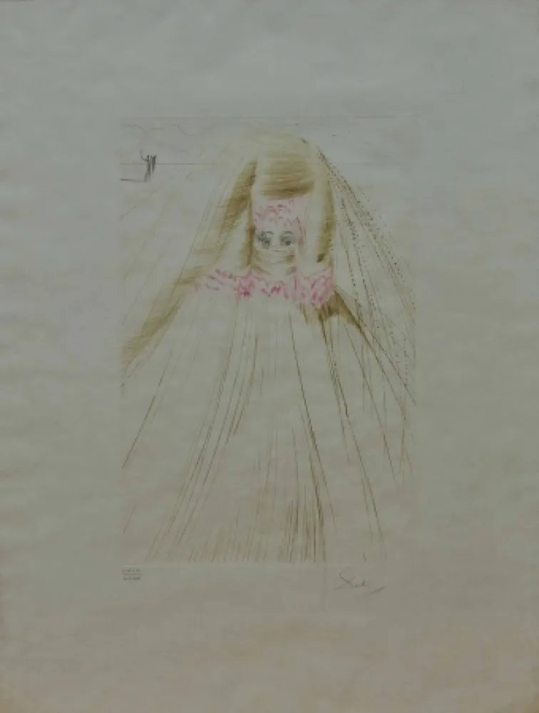 エッチング Dali - La regina con la tunica di seta