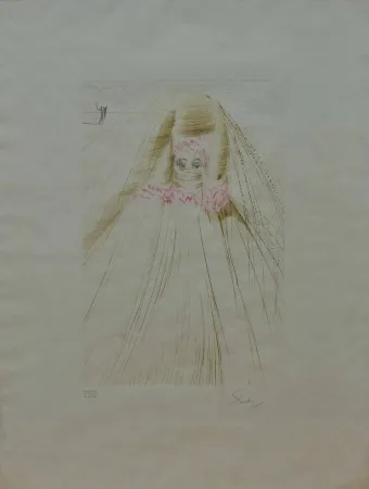 エッチング Dali - La regina con la tunica di seta